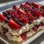 Easy Patriotic Flag Icebox Cake - featured image
