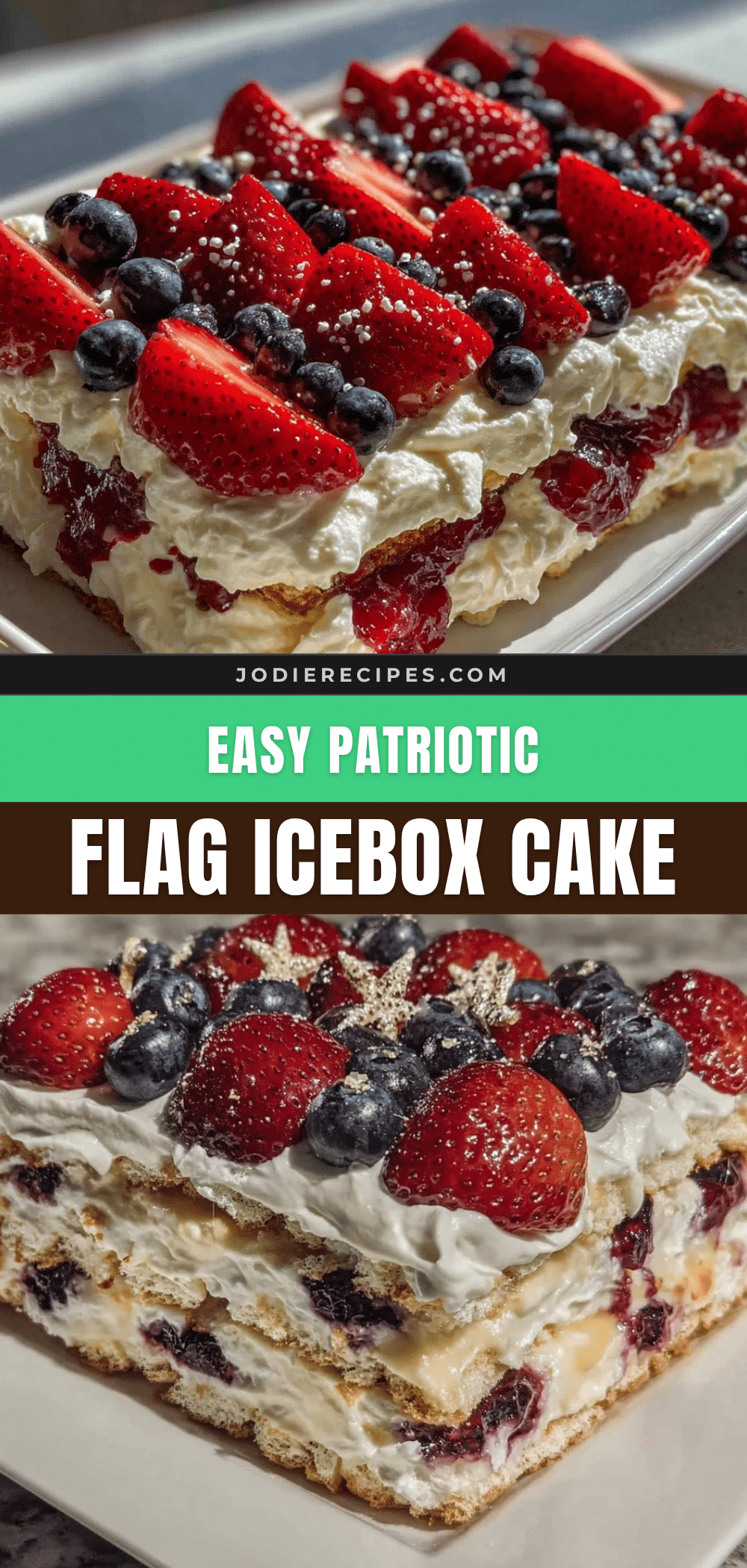 Easy Patriotic Flag Icebox Cake recipe