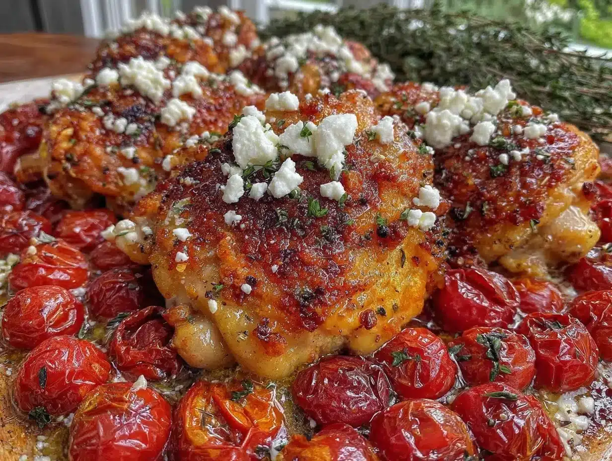 Easy Sheet Pan Greek Chicken preparation steps