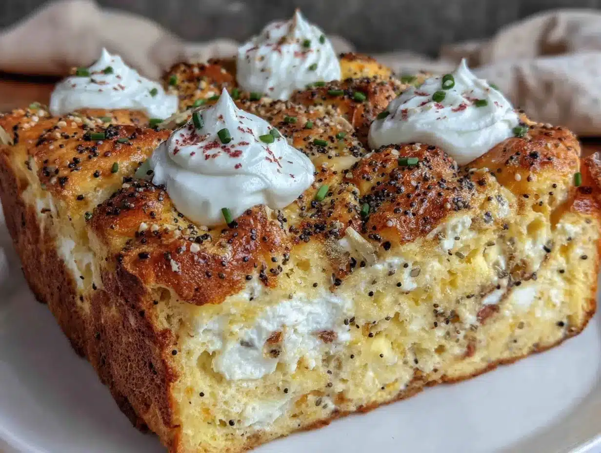 everything bagel breakfast casserole preparation steps