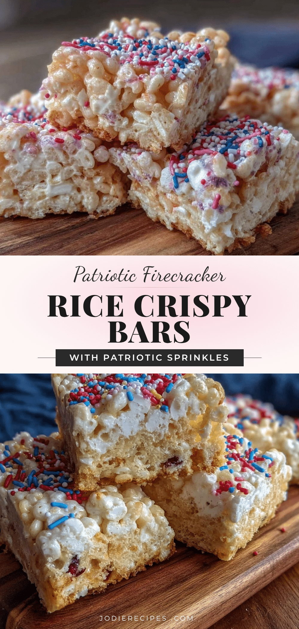 Festive Firecracker Rice Crispy Treat Bars recipe