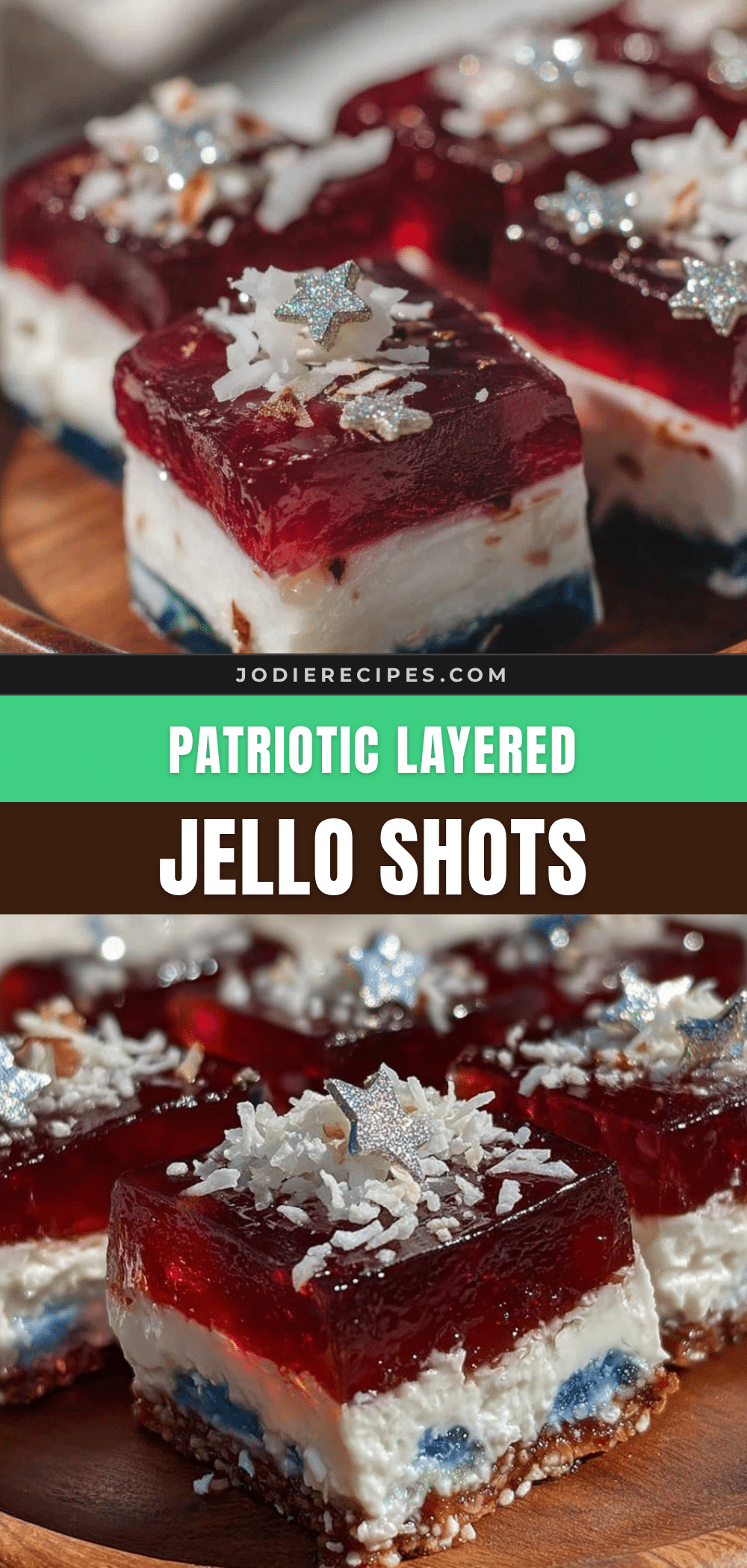 festive patriotic layered jello shots with coconut cream recipe