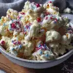 firecracker white chocolate popcorn - featured image