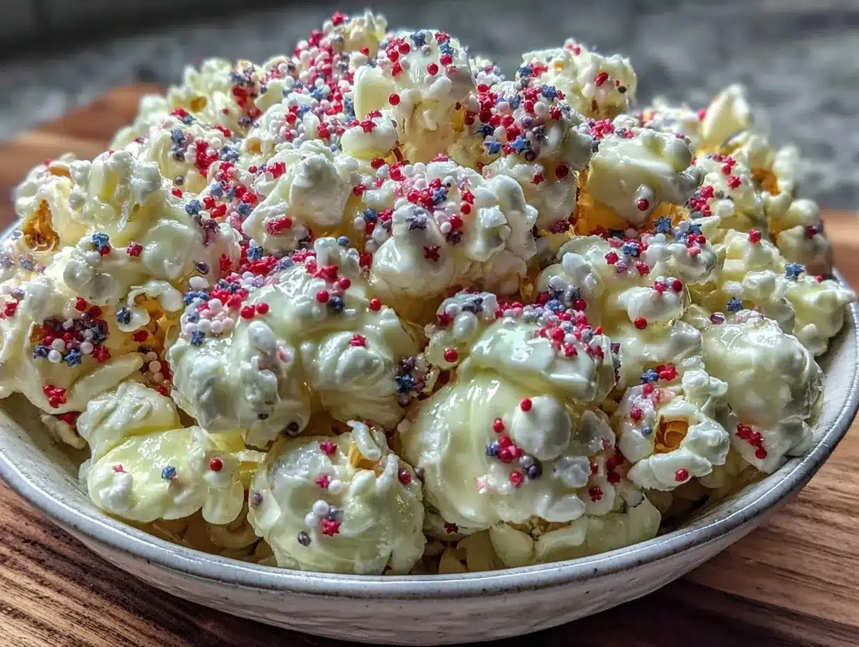 firecracker white chocolate popcorn preparation steps