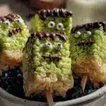 Frankenstein Rice Krispie treat pops - featured image