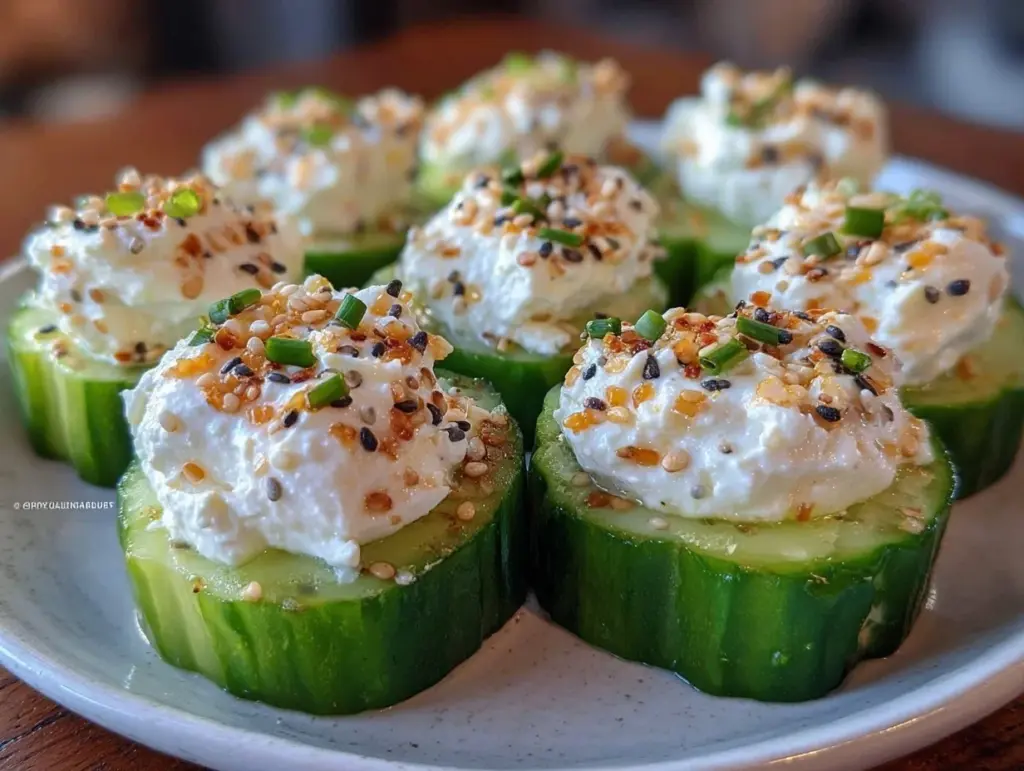 fresh cream cheese stuffed cucumber bites - featured image