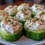 fresh cream cheese stuffed cucumber bites - featured image