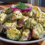 fresh dill pickle potato salad - featured image