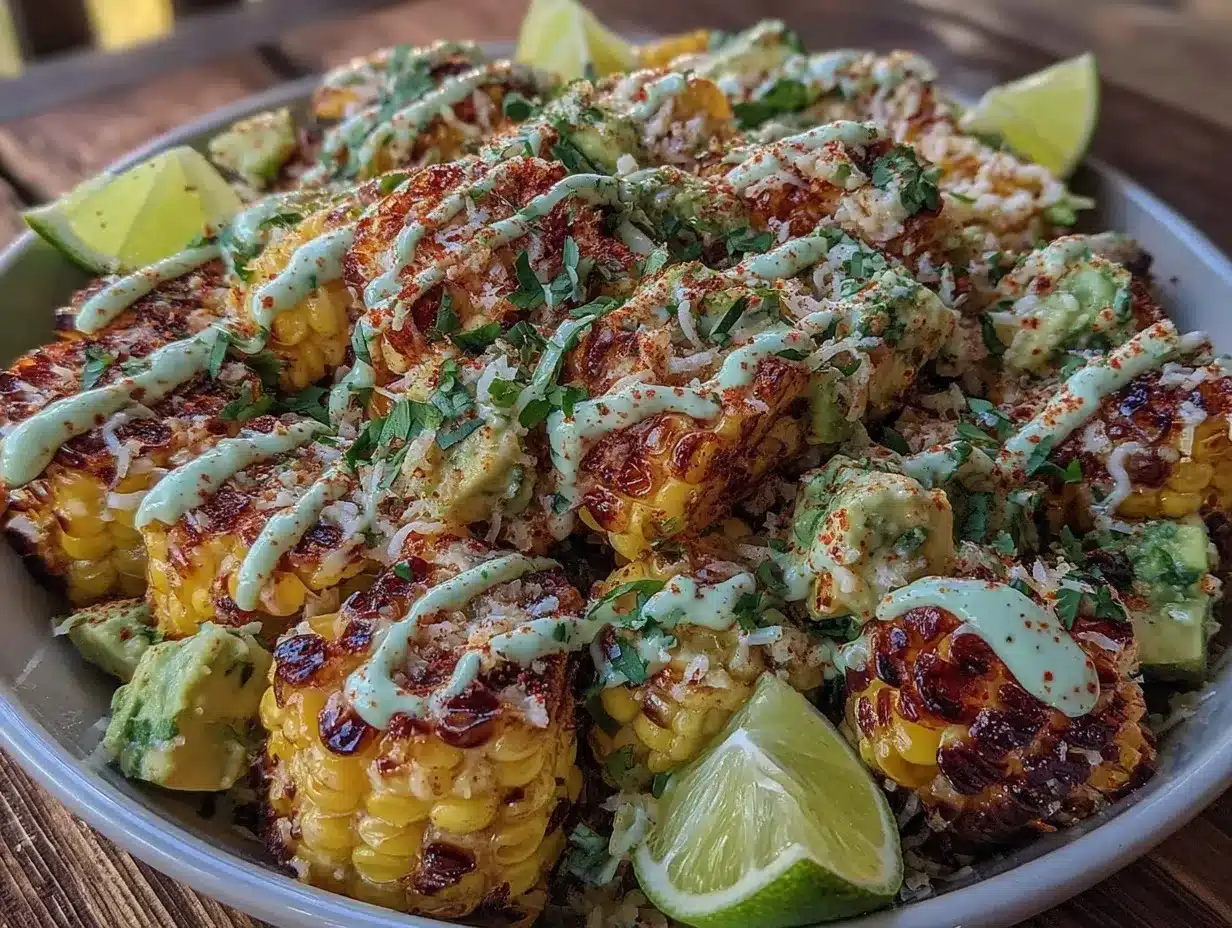 fresh grilled corn and avocado salad preparation steps