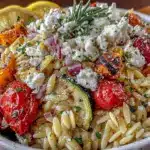 fresh lemon herb orzo salad - featured image