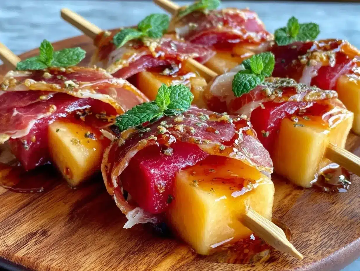 fresh prosciutto melon skewers preparation steps