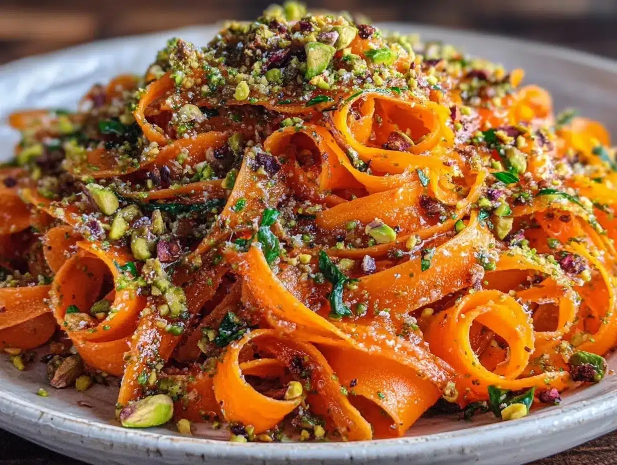 fresh shaved carrot ribbon salad preparation steps