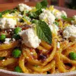 fresh spring pea and ricotta pasta - featured image