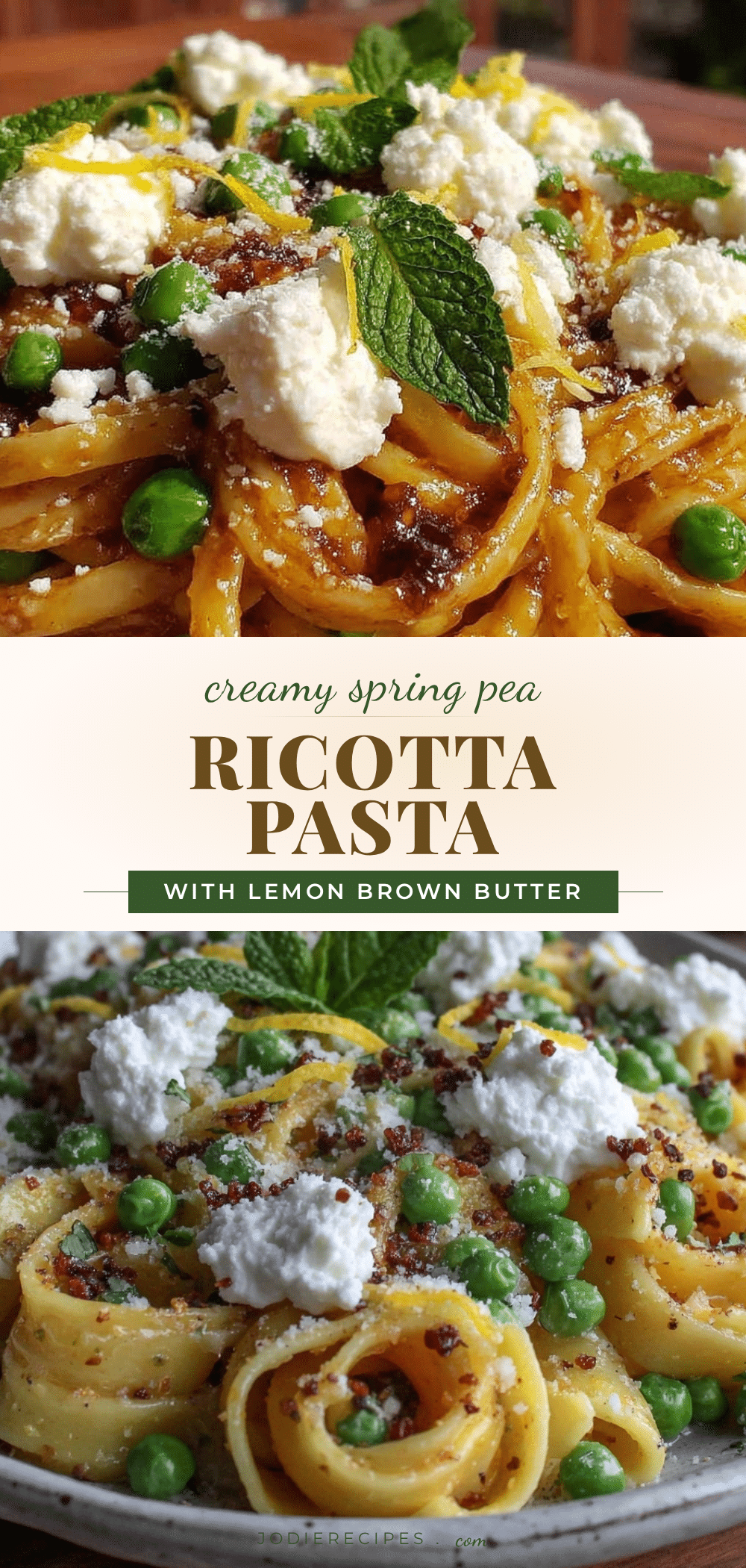 fresh spring pea and ricotta pasta recipe