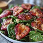 fresh strawberry spinach salad - featured image