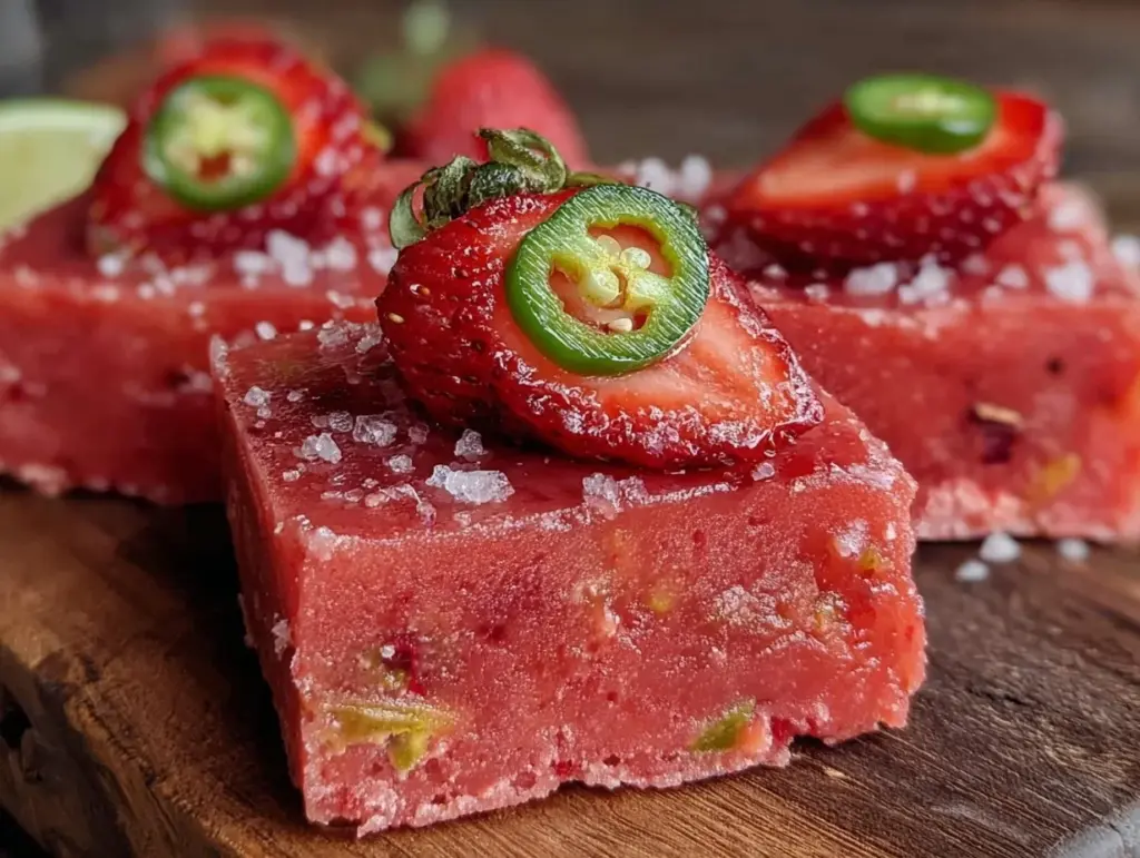 frozen strawberry jalapeño margarita bars - featured image