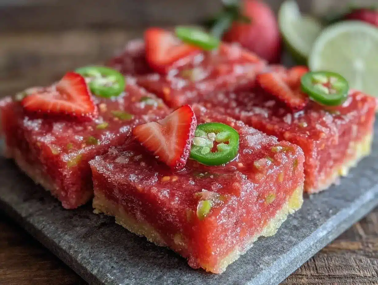 frozen strawberry jalapeño margarita bars preparation steps
