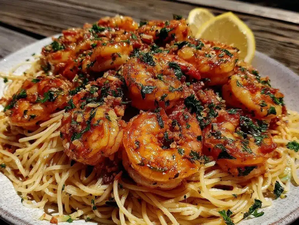 garlic butter shrimp scampi - featured image