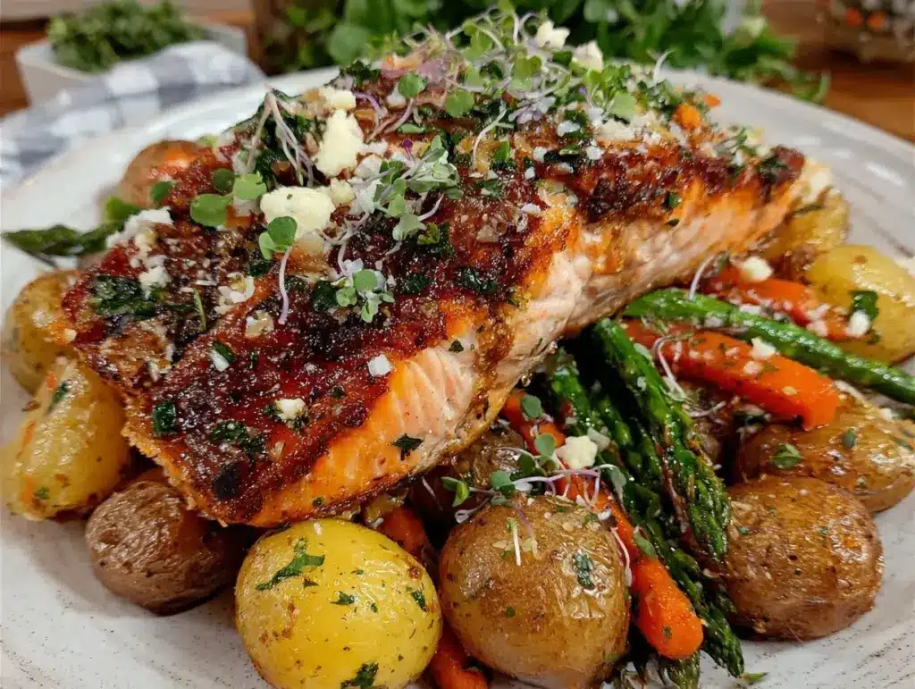 garlic herb salmon - featured image