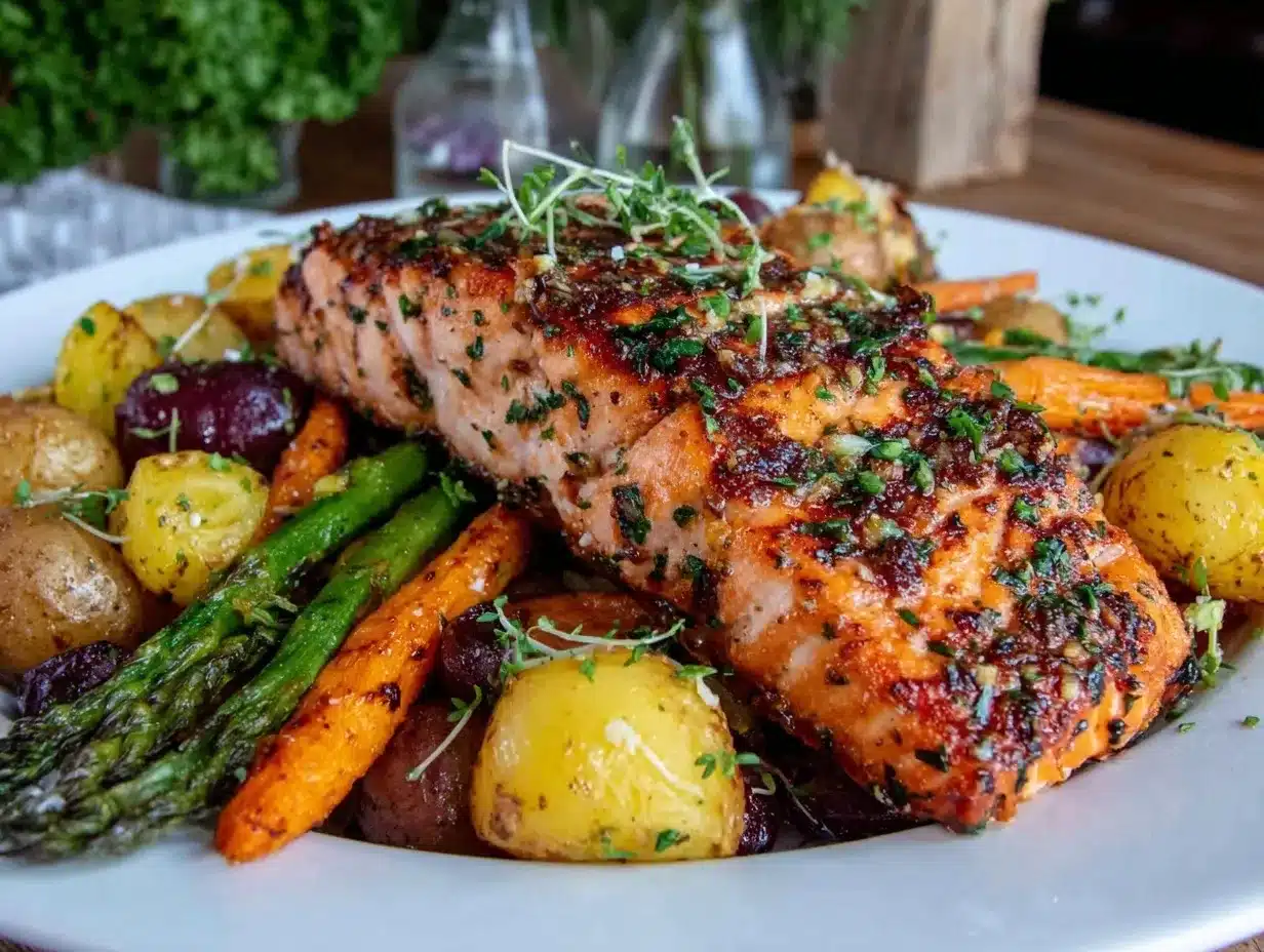 garlic herb salmon preparation steps