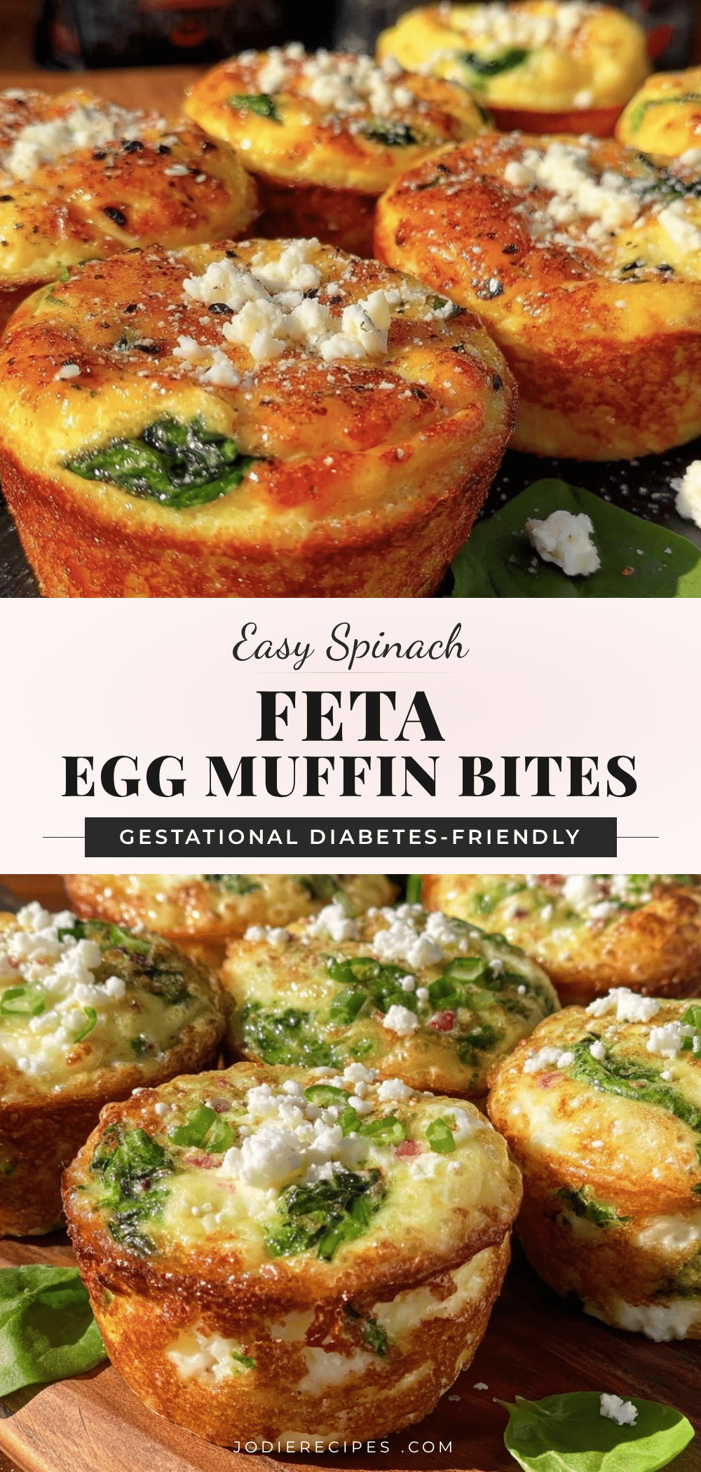 gestational diabetes spinach feta egg muffin bites recipe