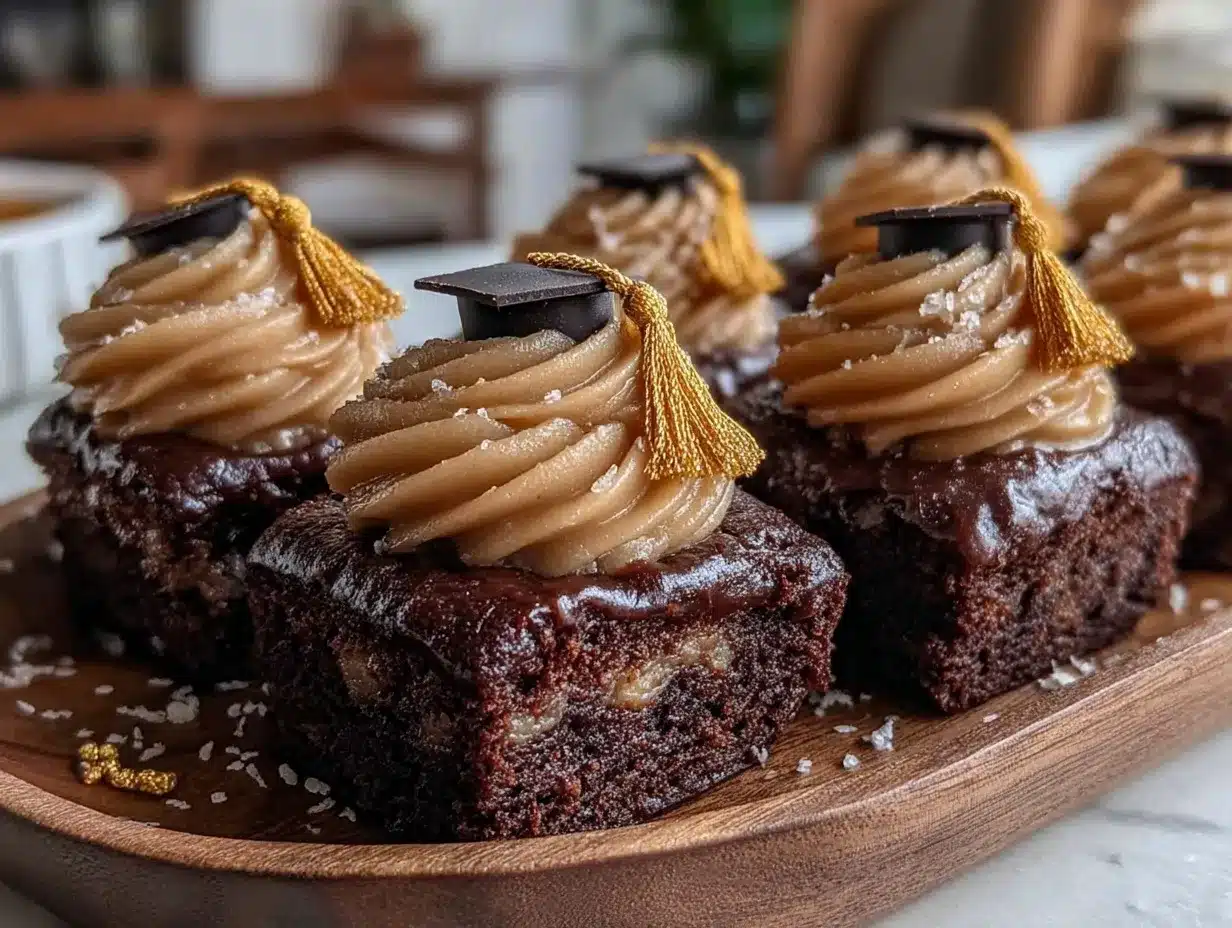 graduation cap brownie bites preparation steps