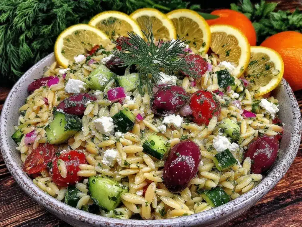 Greek Orzo Pasta Salad - featured image