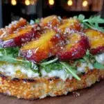 grilled peach and brie flatbread - featured image