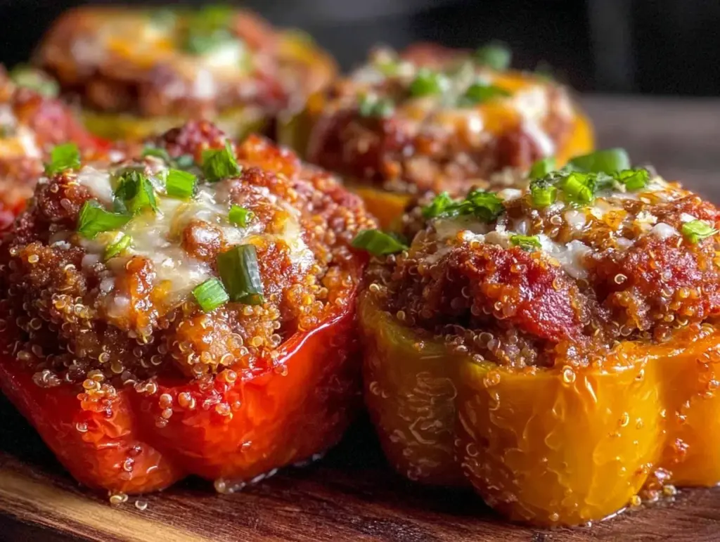 ground turkey stuffed bell peppers - featured image