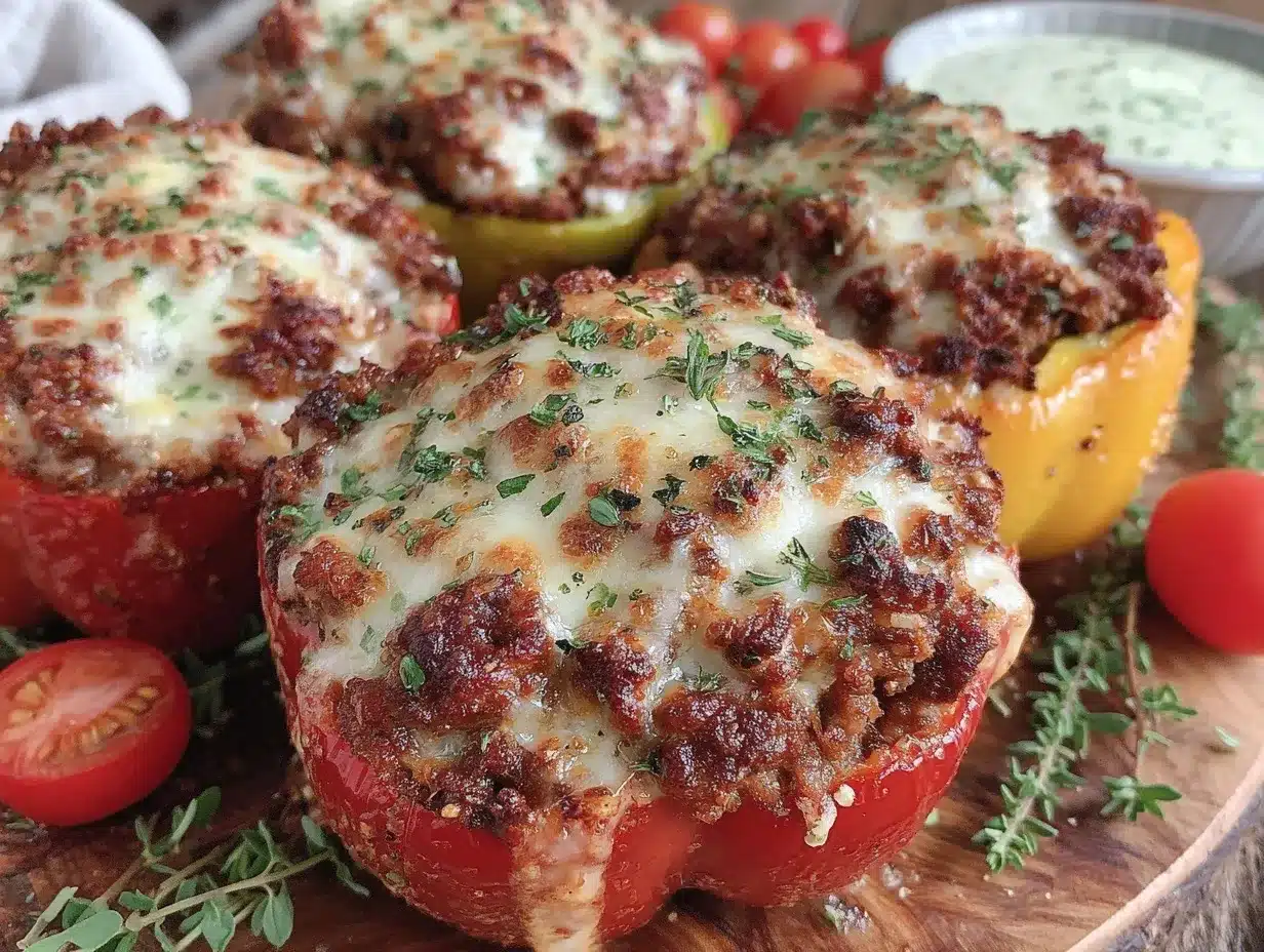 healthy stuffed bell peppers without rice preparation steps