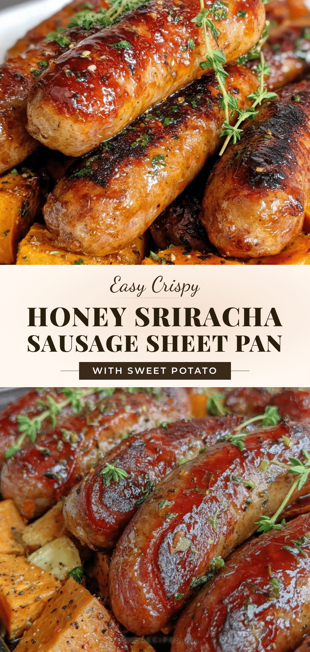 honey sriracha sausage with sweet potatoes recipe