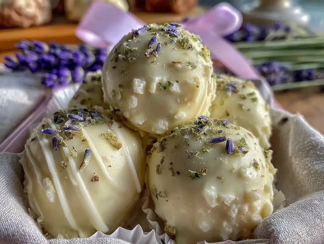 lavender white chocolate truffles preparation steps