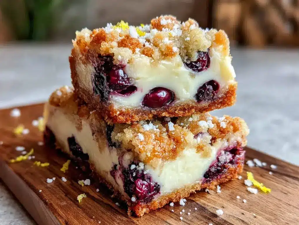 lemon blueberry crumble bars - featured image