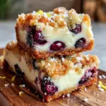 lemon blueberry crumble bars - featured image
