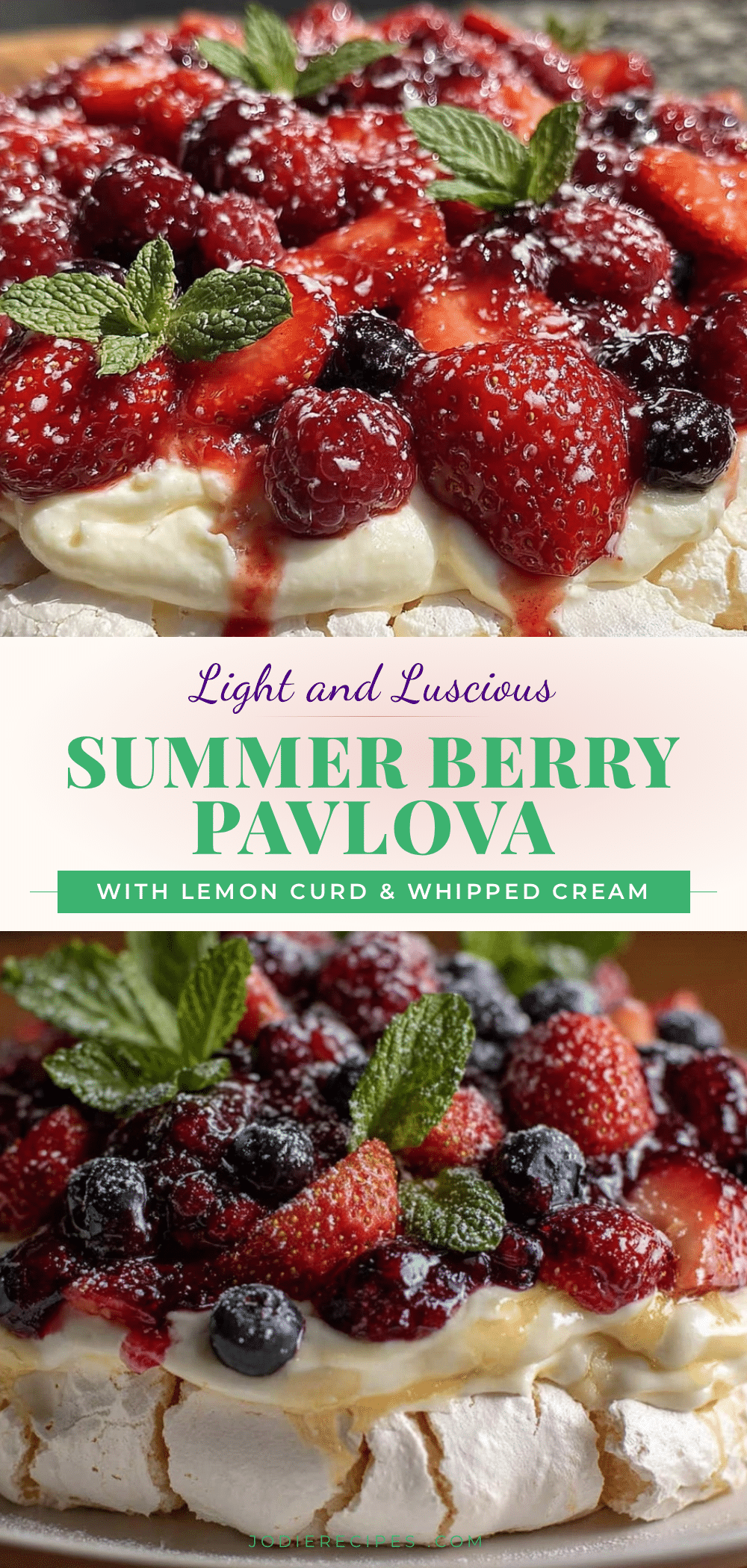 light summer berry pavlova recipe