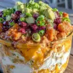 mason jar layered taco dip - featured image