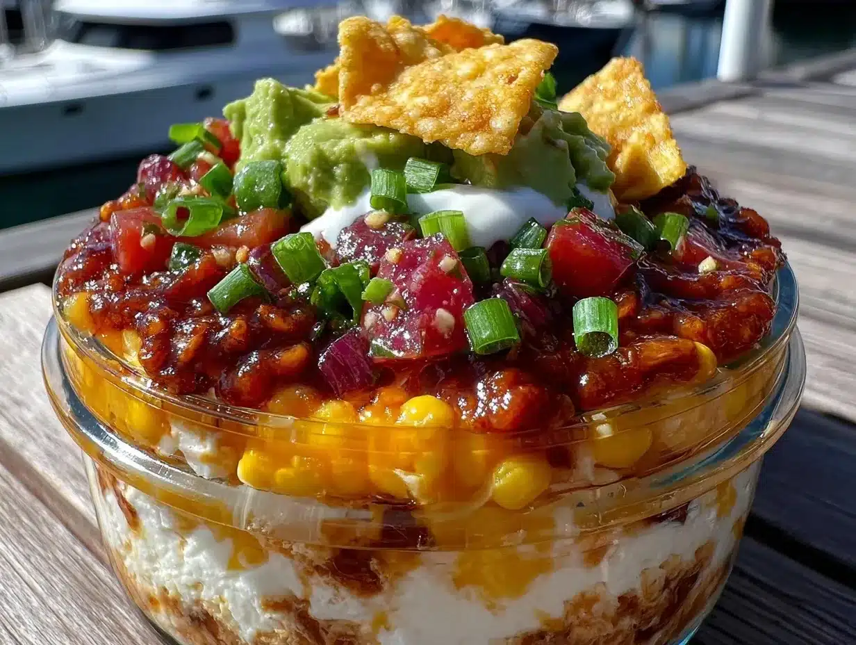 mason jar layered taco dip preparation steps
