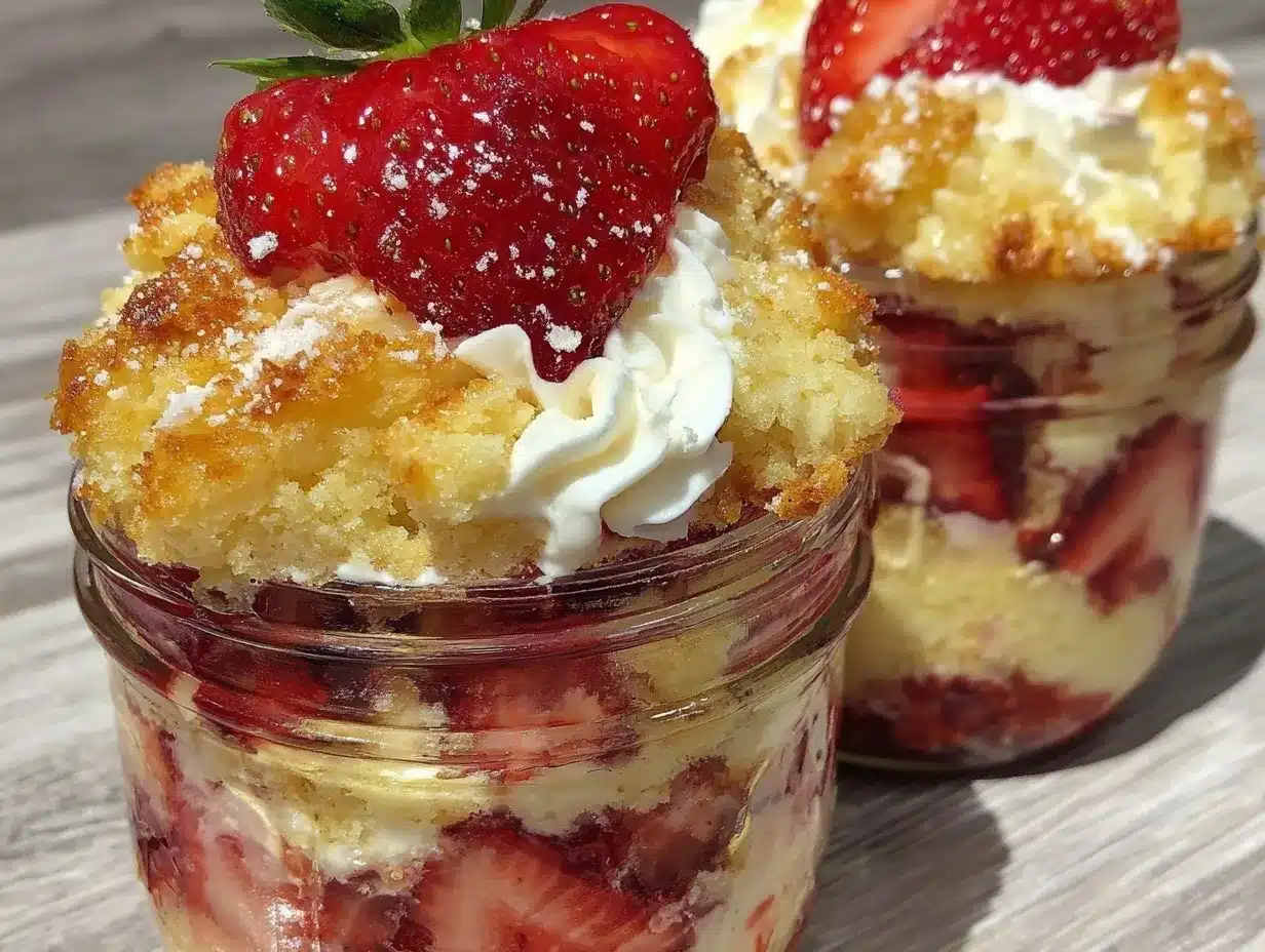 mini strawberry shortcake jars preparation steps