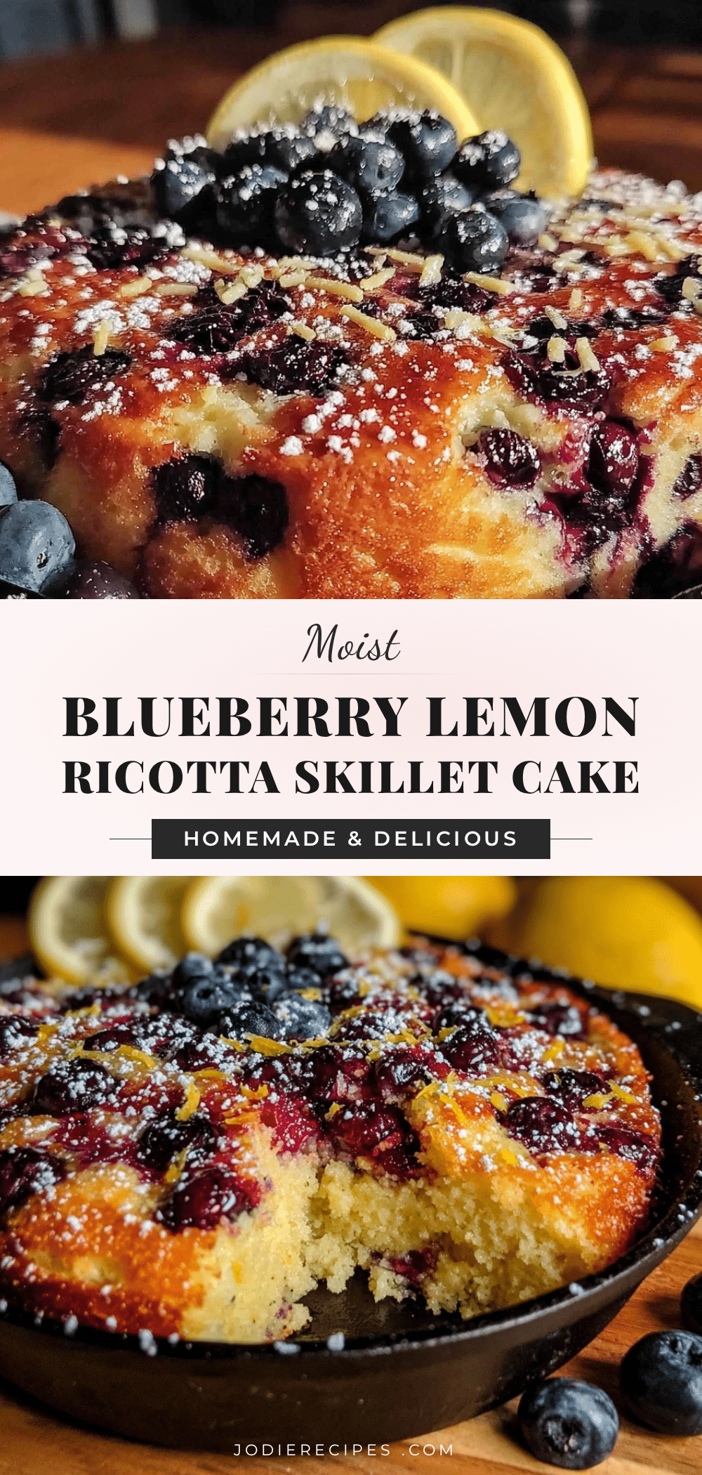 moist blueberry lemon ricotta skillet cake recipe