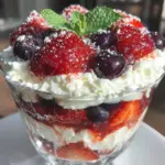 no bake red white and blue cheesecake trifle - featured image