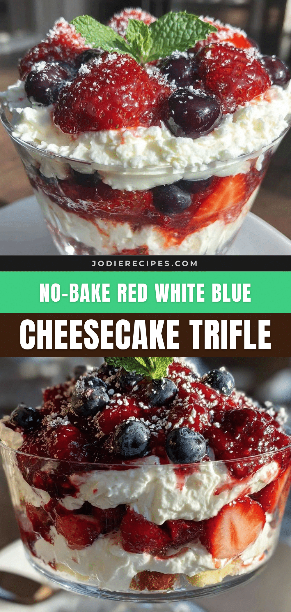 no bake red white and blue cheesecake trifle recipe