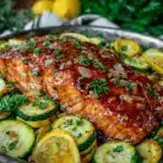 one-pan lemon garlic salmon - featured image