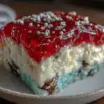 patriotic jello poke cake - featured image