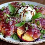 peach burrata salad - featured image