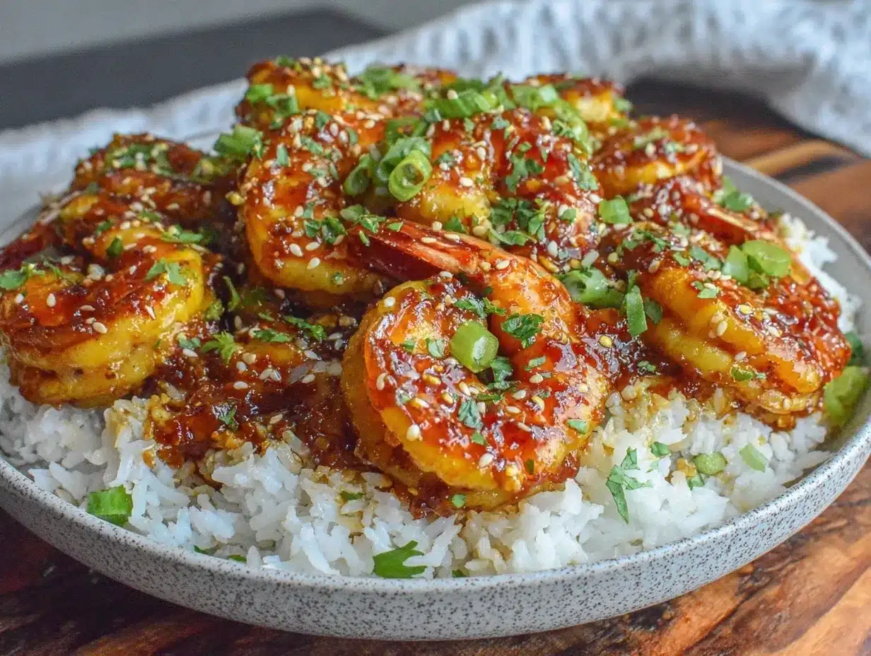 quick honey sriracha shrimp preparation steps
