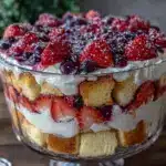 red white and blue strawberry shortcake trifle - featured image