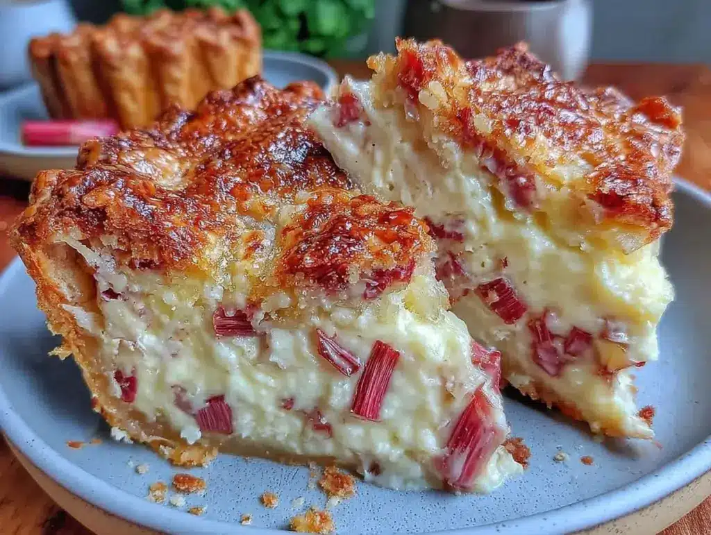 rhubarb custard pie - featured image
