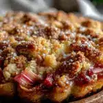 rhubarb dump cake recipe - featured image