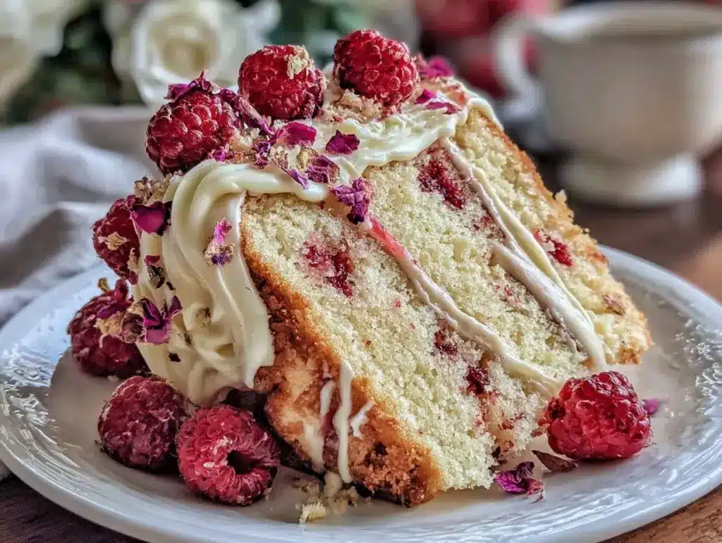rose raspberry chiffon cake - featured image
