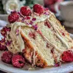rose raspberry chiffon cake - featured image